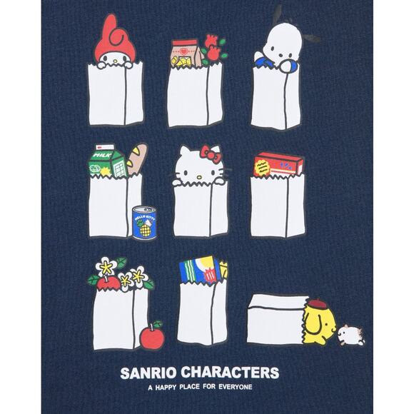 Uniqlo Sanrio Supermarket My Melody Hello Kitty Pochacco T-shirt in Navy - Picture 2 of 11